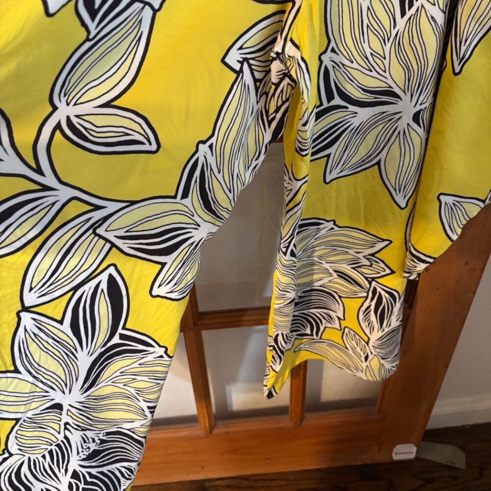 MSK Cropped Floral-Print Jumpsuit SZ: Large Yellow/White Floral - Picture 6 of 15